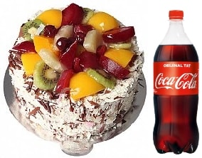 4-6 Kişilik Karışık Meyveli Pasta Kapınıza Antalya pasta