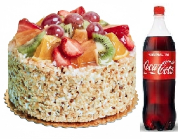 4-6 Kişilik Yaş Pasta ile 1 Litre Soğuk Kola Paketi Antalya pasta