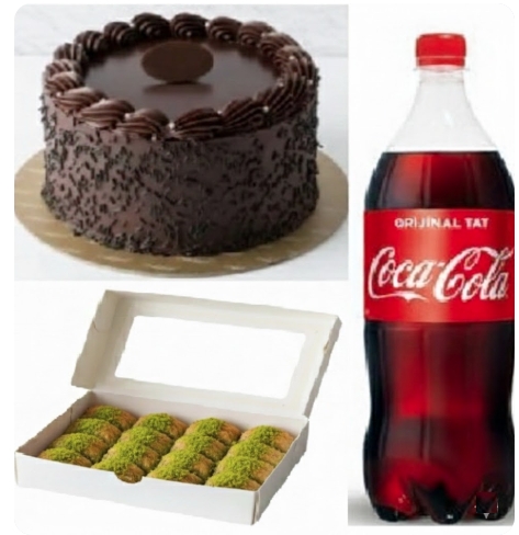 Avantajlı Fırsat Menüsü - 9-10 Kişilik Yaş Pasta + Fıstıklı Baklava Antalya pasta