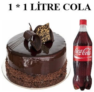 Klasik Çikolatalı Yaş Pasta ve 1 Lt Cola Kombini Antalya pasta