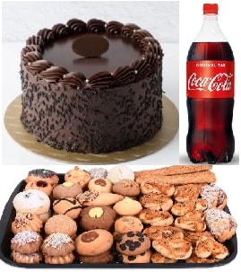 Lezzet Şöleni: Çikolatalı Pasta 1 Kg Kuru Pasta ve Soğuk Kola Antalya pasta